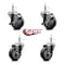 Service Caster 3.5'' Thermo Rubber Wheel Swivel 7/16'' Grip Ring Stem Caster Set 2 Brake, 4PK SCC-GR20S3514-TPRB-TLB-716138-2-S-2 - alternate 4